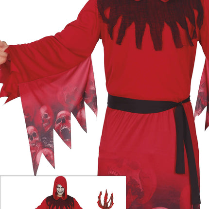 Halloween Kostüm Rot Herren Sensenmann