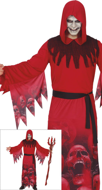 Halloween Kostüm Rot Herren Sensenmann