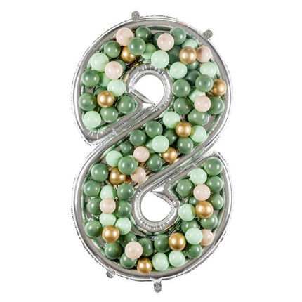 8 Jaar Ballon Frame Zilver 1,26m - Partywinkel - 5904555037540