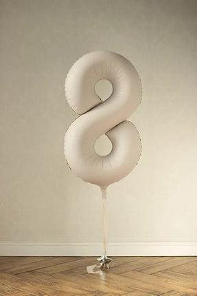 8 Jaar Cijfer Ballon Beige Mat Leeg 86cm van Partydeco koop je bij Partywinkel