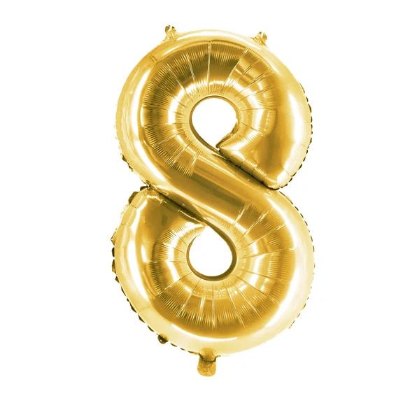 8 Jaar Cijfer Ballon Goud Leeg 1m van VDV Benefit koop je bij Partywinkel