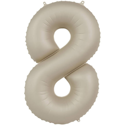8 Jaar Cijfer Ballon Nude Mat 86cm van Folat koop je bij Partywinkel