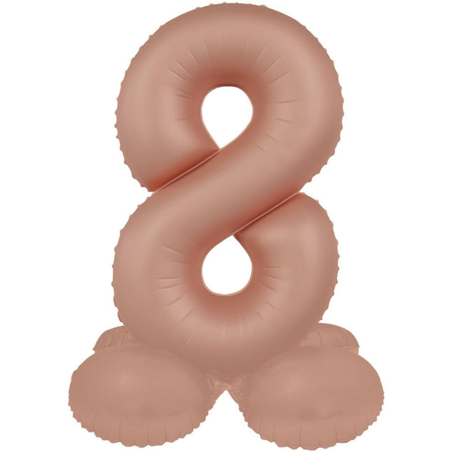 8 Jaar Cijfer Ballon Rose Goud Mat 41cm van Folat koop je bij Partywinkel