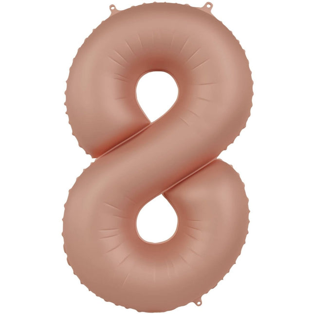 8 Jaar Cijfer Ballon Rose Goud Mat 86cm van Folat koop je bij Partywinkel
