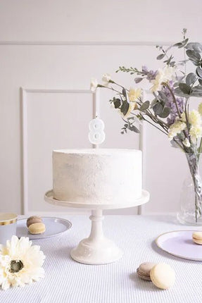 8 Jaar Kaars Lichtgroen 10cm van Partydeco koop je bij Partywinkel