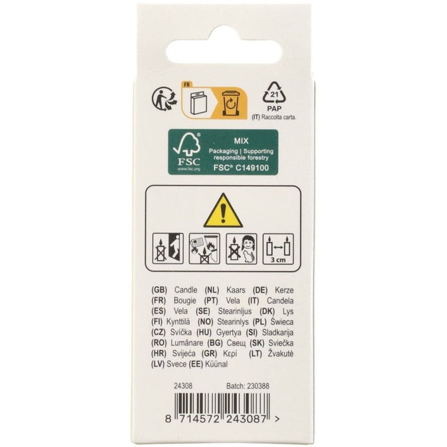 8 Jaar Kaarsen 4,5cm van Folat koop je bij Partywinkel