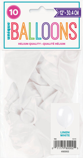 12" Premium Latex-Ballons, 10 Stück - Leinenweiß