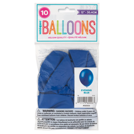 Dunkelblaue Ballons glänzend 30cm 10Stk