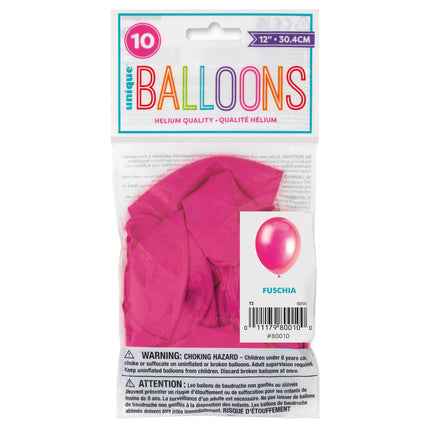 12" Premium Latex Ballons, 10ct - Fuchsia