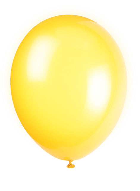 12" Premium Latex Ballons, 10 Stück - Zitronengelb