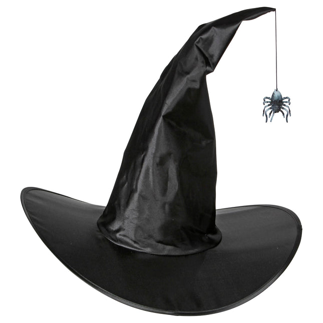 Schwarzer Hexenhut mit Spinne