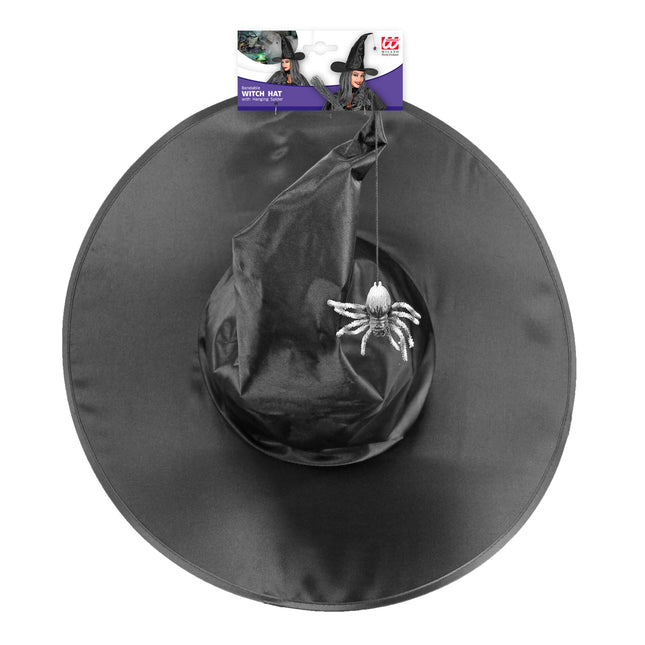 Schwarzer Hexenhut mit Spinne