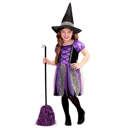 Hexe Kostüm Schwarz Lila Mädchen