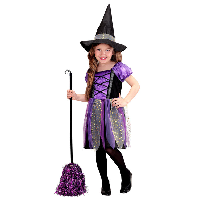 Hexe Kostüm Schwarz Lila Mädchen