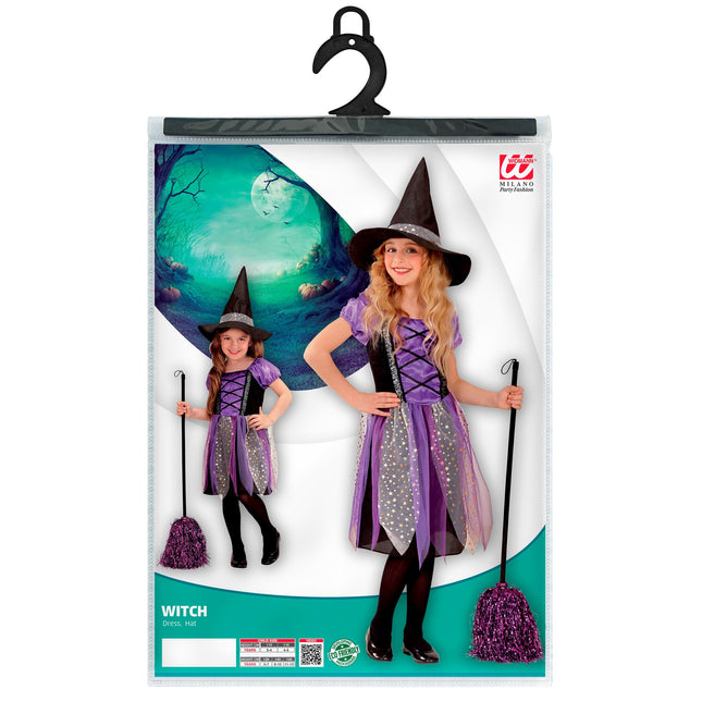 Hexe Kostüm Schwarz Lila Mädchen
