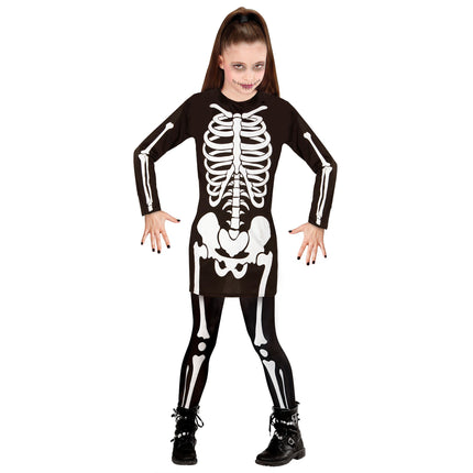 Halloween Jumpsuit Mädchen Skelett