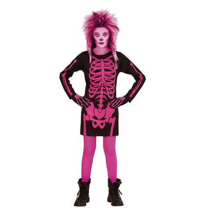 Halloween Kleid Schwarz Rosa Mädchen