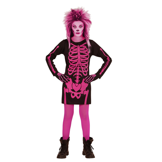 Halloween Kleid Schwarz Rosa Mädchen