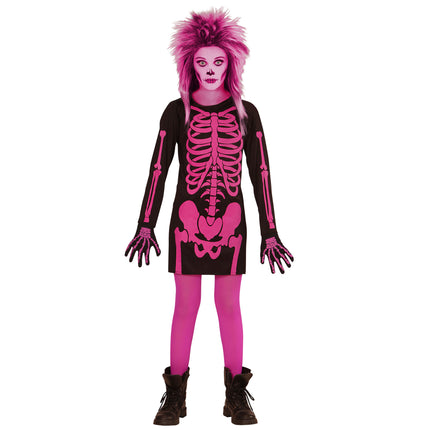 Halloween Kleid Schwarz Rosa Mädchen