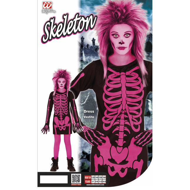 Halloween Kleid Schwarz Rosa Mädchen