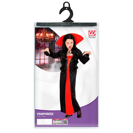Halloween Kleid Rot Schwarz Mädchen Vampir 2 Stück