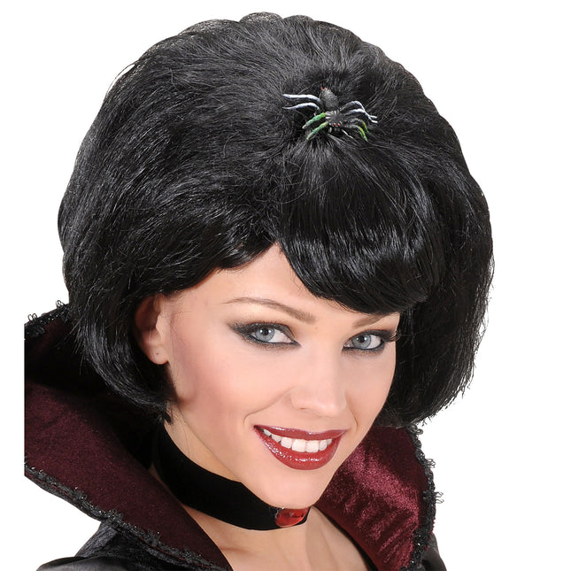 Schwarze Fellhaarperücke