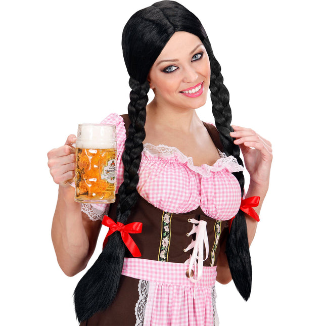 PERÜCKE, LANGE ZÖPFE SCHWARZ