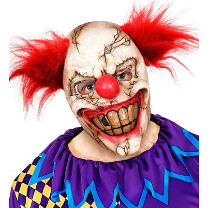 Halloween Maske Weißer Killer Clown mit Haaren