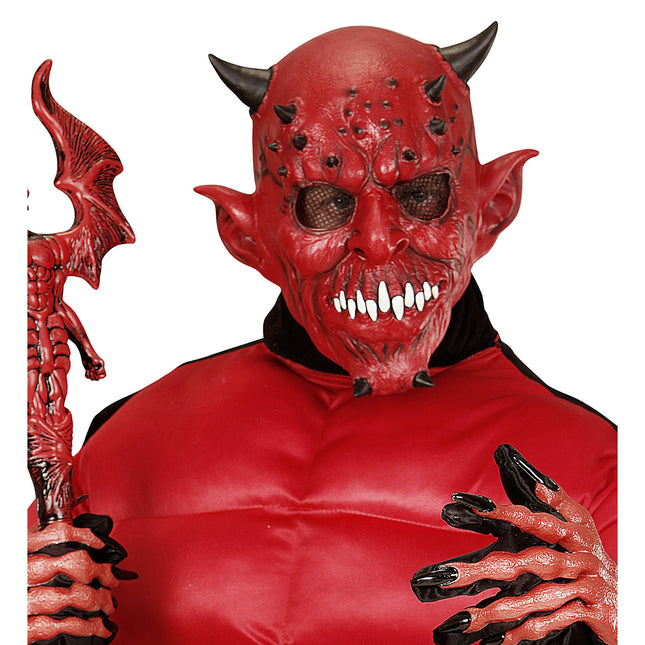 Halloween Maske Teufel mit Horn