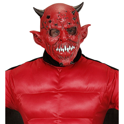 Halloween Maske Teufel mit Horn