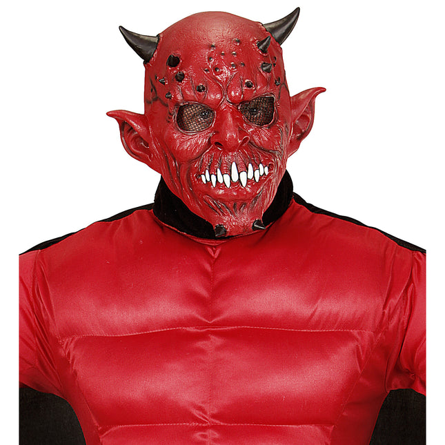 Halloween Maske Teufel mit Horn