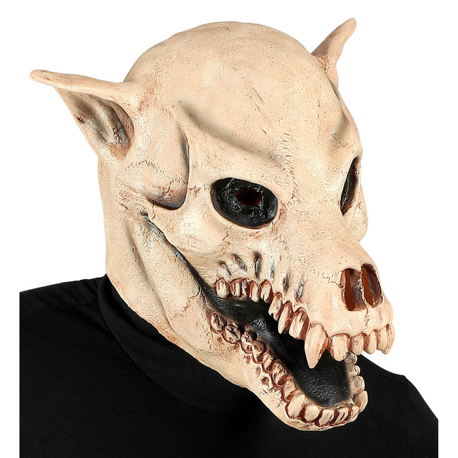 Halloween Maske Weißer Hund
