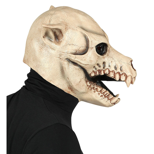 Halloween Maske Weißer Hund