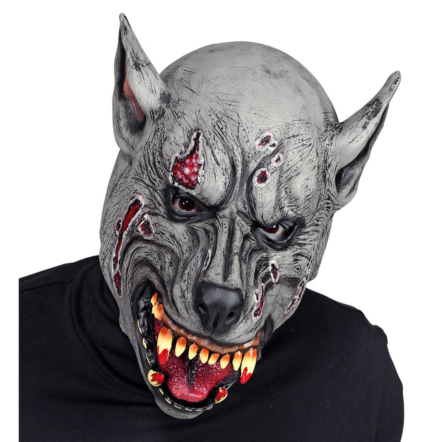 Halloween Maske Grau Werwolf Horror