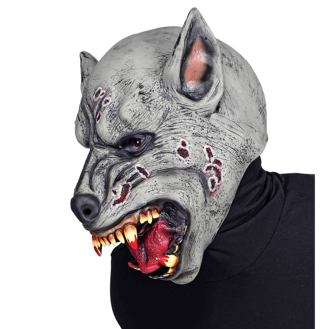 Halloween Maske Grau Werwolf Horror