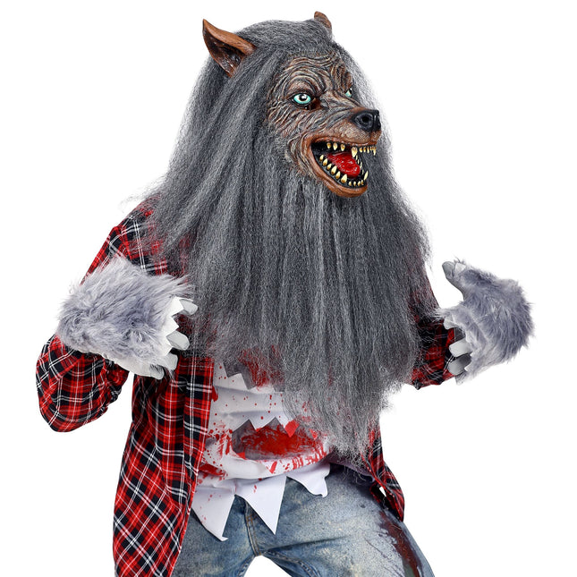 Halloween Maske Werwolf mit Vlies