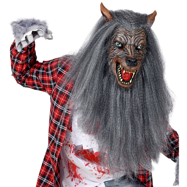 Halloween Maske Werwolf mit Vlies