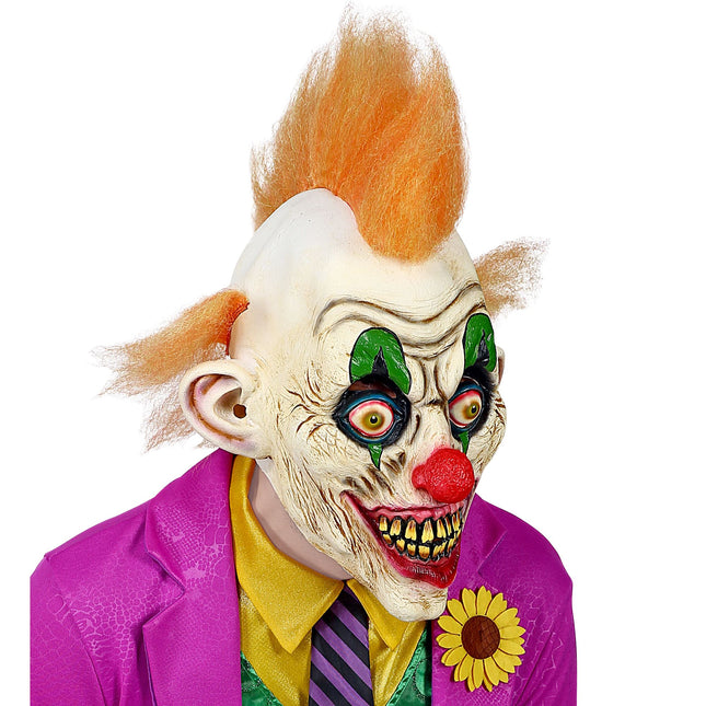 Halloween Maske Zirkus Clown mit Haaren