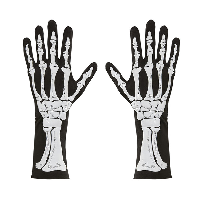 Halloween Handschuhe Skelett 35cm