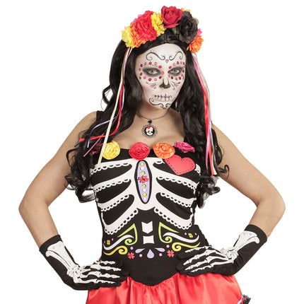 Halloween Handschuhe Skelett 35cm