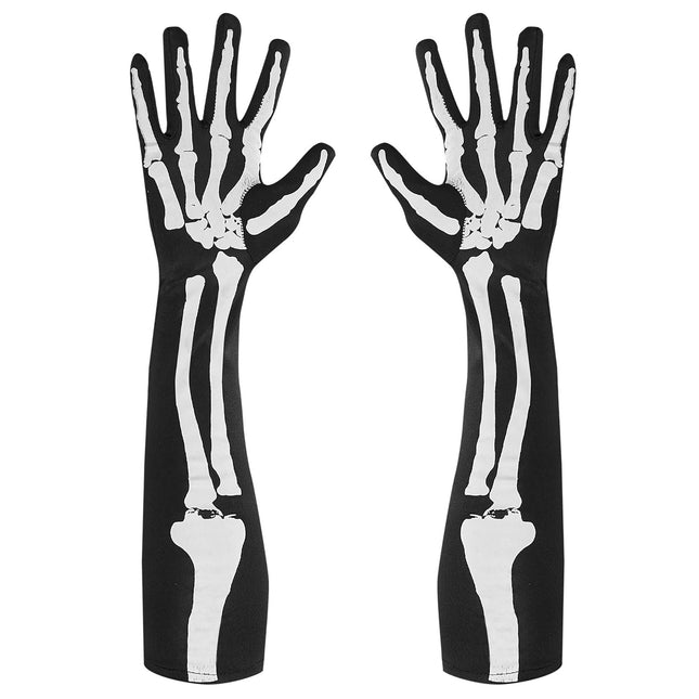 Halloween Handschuhe Skelett 50cm