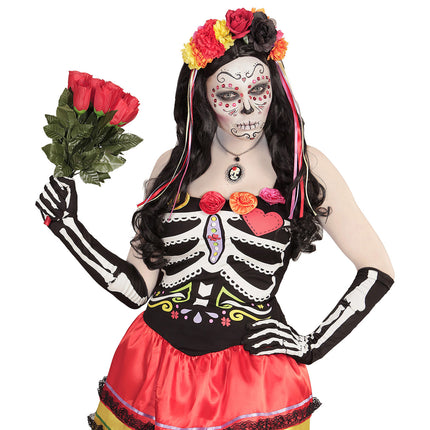 Halloween Handschuhe Skelett 50cm