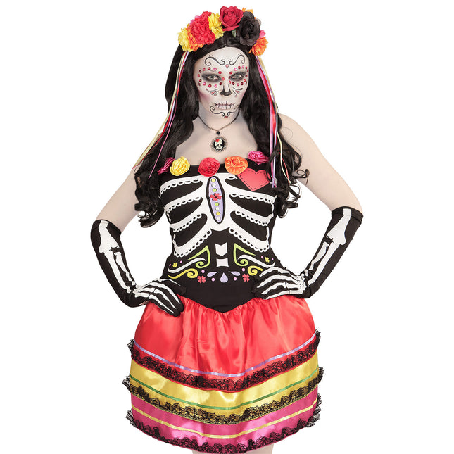 Halloween Handschuhe Skelett 50cm