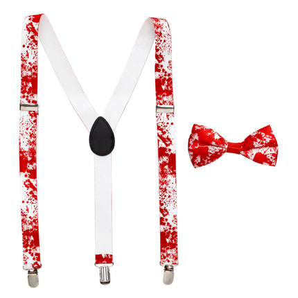 Halloween Accessoires Set Hosenträger und Schleife 2 Stück