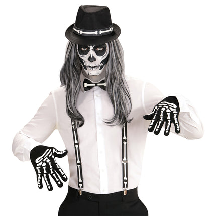 Halloween Zubehör Set Skelett 4 Stück