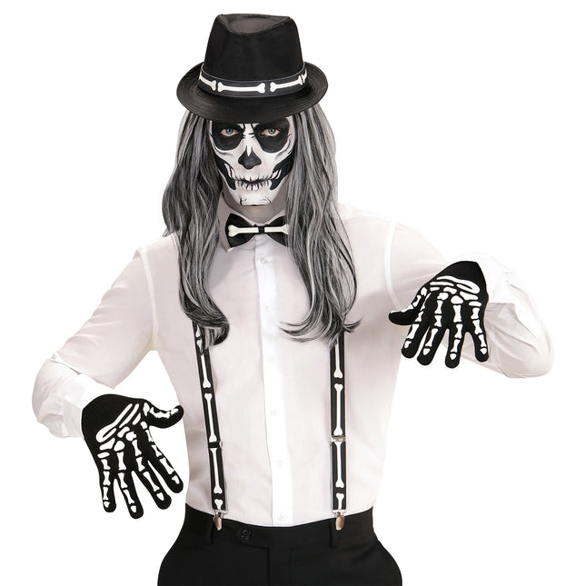 Halloween Zubehör Set Skelett 4 Stück