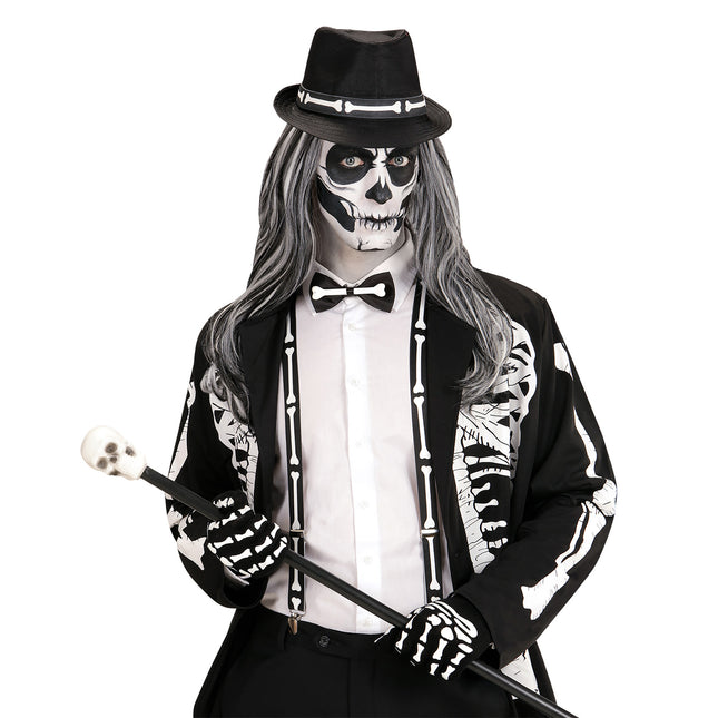 Halloween Zubehör Set Skelett 4 Stück