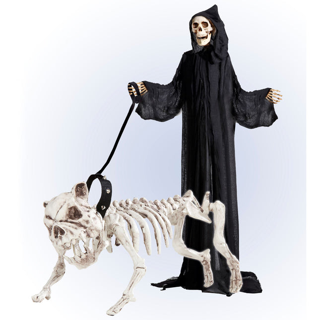 Halloween Skelett Hund mit Gürtel 45cm