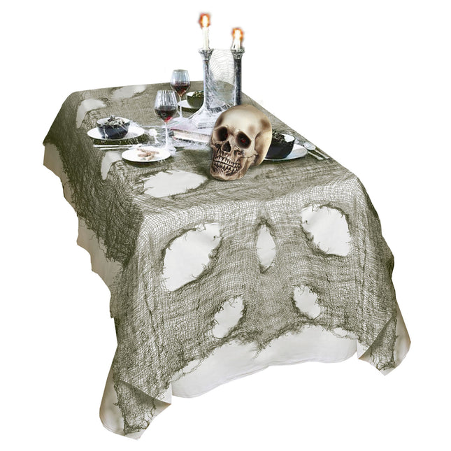 Halloween Tischtuch Grün Zerrissen 3m