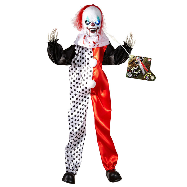 Halloween Puppe Clown mit Lichtern 90cm